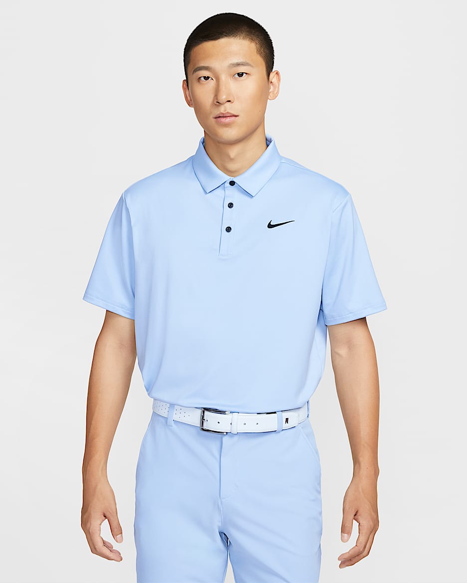 Nike Tour Dri-FIT 男子速干高尔夫翻领T恤 - 浅军械蓝/黑