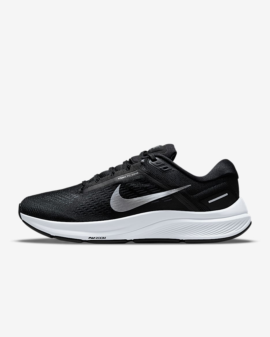 Nike Structure 24 耐克稳程男子公路跑步鞋 - 黑/灰黑/白金色/金属银