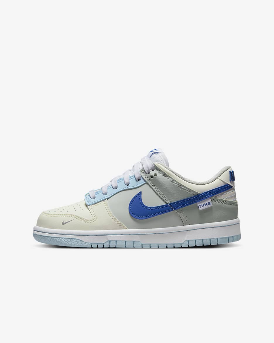 Nike Dunk Low 大童运动鞋街舞板鞋 - 象牙白/白色/尘光子色/皇家蓝