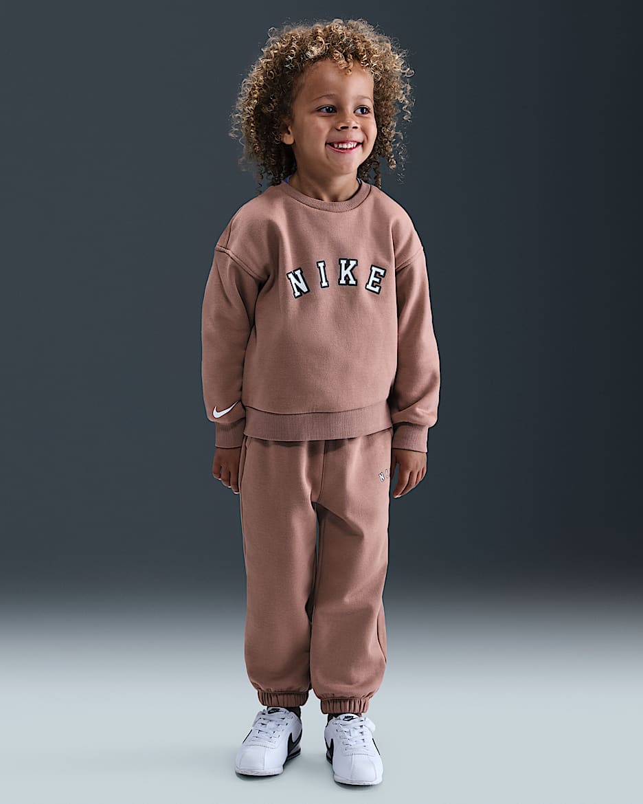 Nike Cozy 婴童加绒圆领上衣和长裤套装 - 沙漠黄