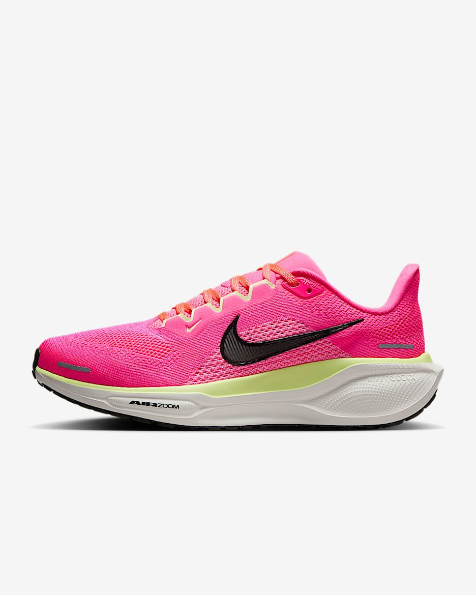 Nike Pegasus 41 耐克飞马女子公路跑步鞋 - 透明粉/冰番石榴色/亮深红/红杉绿