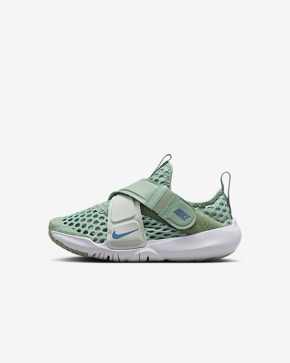 Nike Flex Advance BR 耐克小飞碟幼童大网眼透气运动鞋 - 温和灰绿/浅银/白色/雷雨蓝