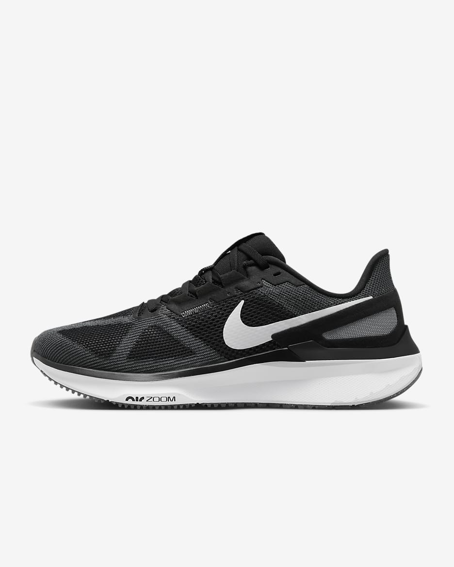 Nike Structure 25 男子公路跑步鞋 - 黑/铁灰/白色