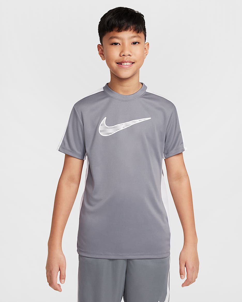 Nike Trophy23 Dri-FIT 大童速干短袖上衣 - 烟灰/白色/白色