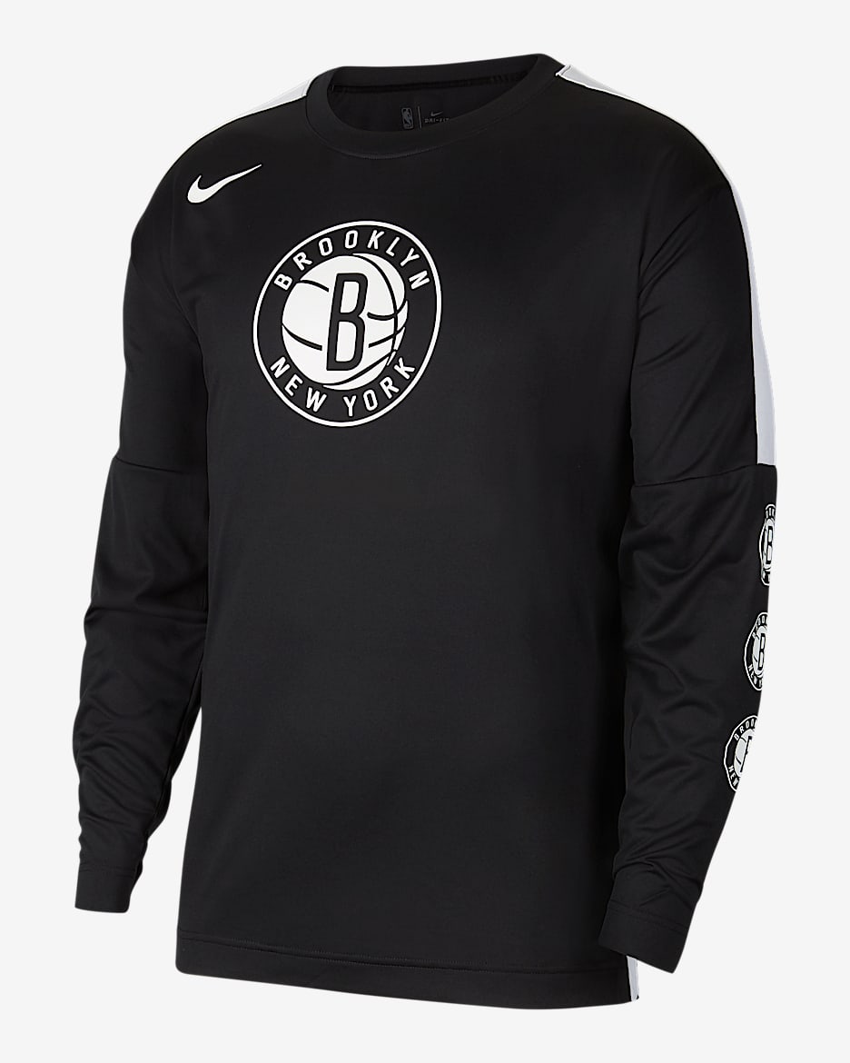 布鲁克林篮网队 Nike Dri-FIT NBA 男子上衣 - 黑/白色/白色