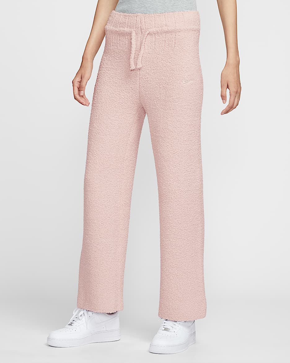 Nike Sportswear Phoenix Cozy Bouclé 女子修身针织长裤 - 砂岩灰粉/砂岩灰粉
