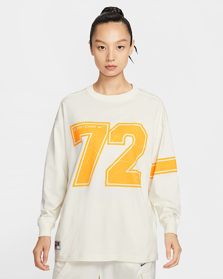 Nike Sportswear 女子 Oversize 风长袖T恤 - 珍珠灰