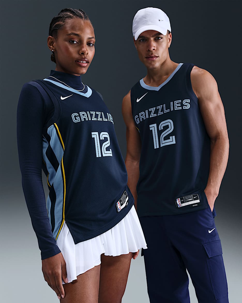 孟菲斯灰熊队 Icon Edition Nike Dri-FIT NBA Swingman Jersey 男子透气速干球衣 - 大学深蓝
