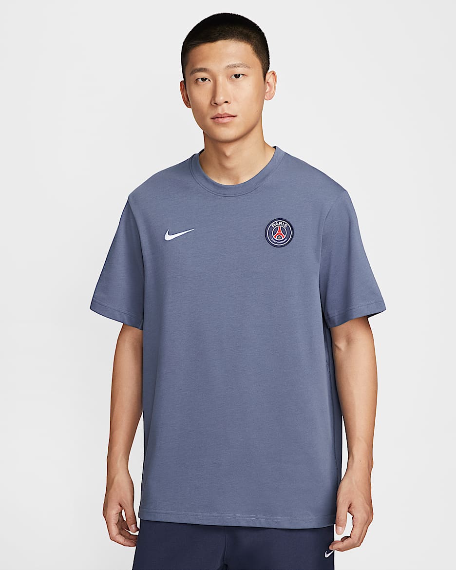 巴黎圣日耳曼 Primary Nike Dri-FIT 男子速干足球短袖上衣 - 芬蓝/白色
