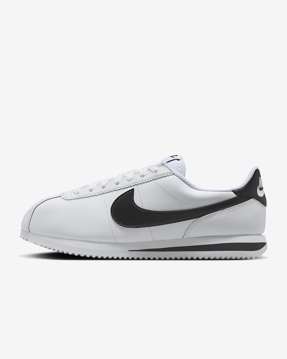 Nike Cortez Leather 女子复古运动鞋 - 白色/黑