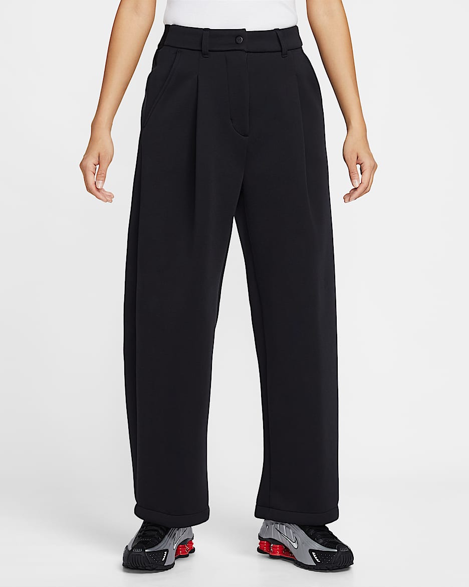 Nike Sportswear 女子宽松中腰针织长裤 - 黑/黑/黑/黑