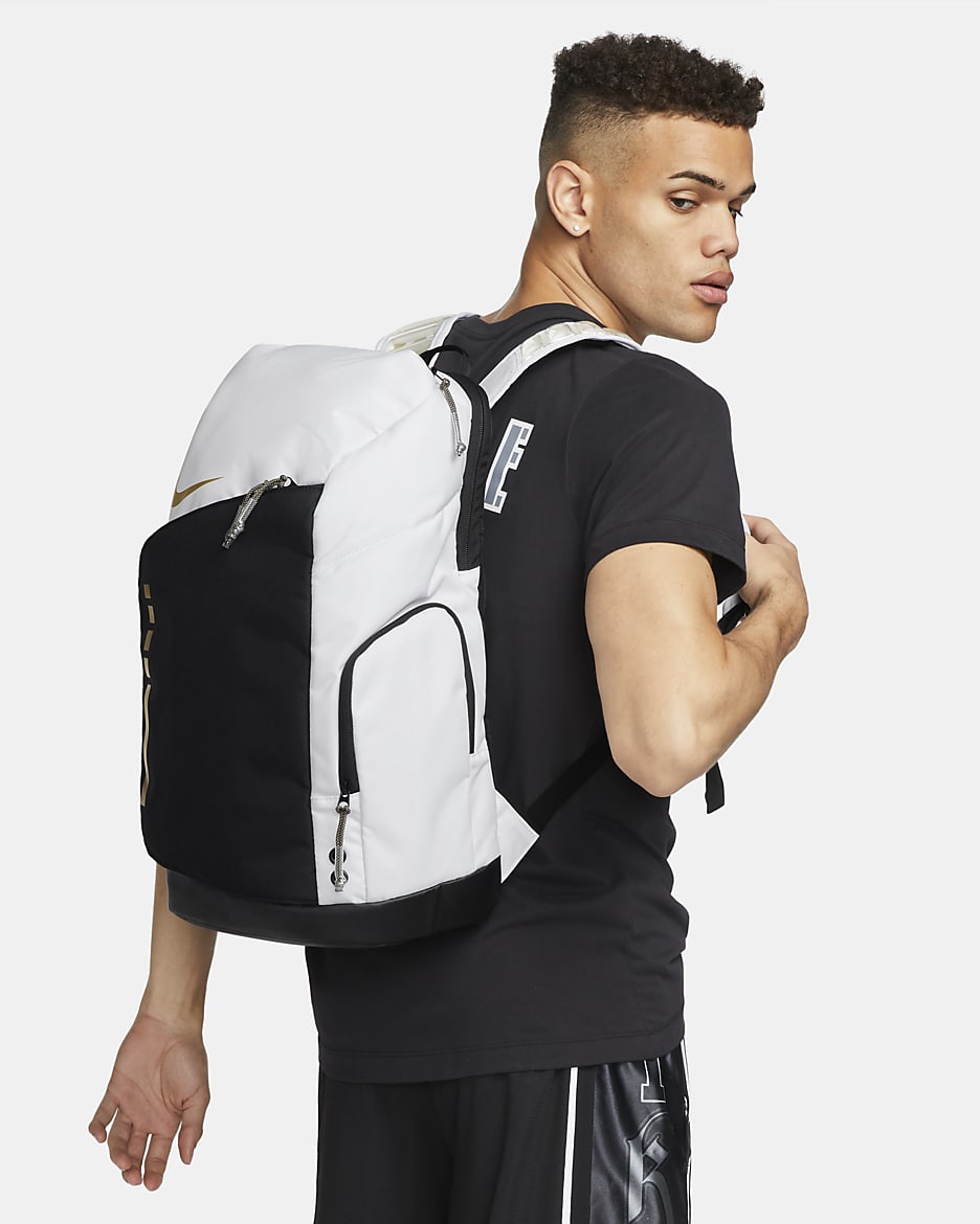 Nike Hoops Elite 耐高系列双肩包 - 白色/黑/金属色