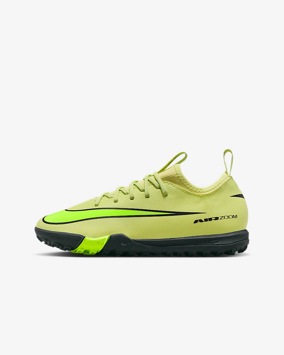 Nike Jr. Mercurial Vapor 16 Academy 耐克刺客系列大童 TF 人造场地低帮足球鞋 - 亮石灰色/橙红/荧光黄