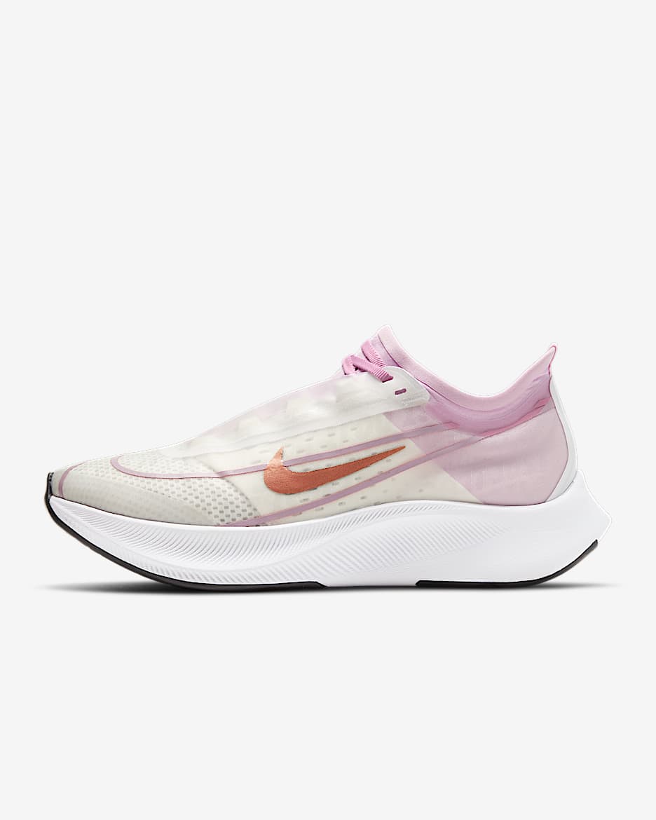 Nike Zoom Fly 3 女子跑步鞋 - 白色/浅北极粉/黑/红古铜