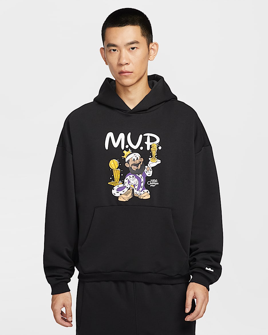 LeBron "Bubble Boy" Nike Therma-FIT 詹姆斯男子加绒篮球套头连帽衫 - 黑