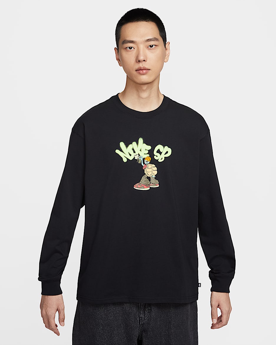 Nike SB 男子滑板长袖T恤 - 黑