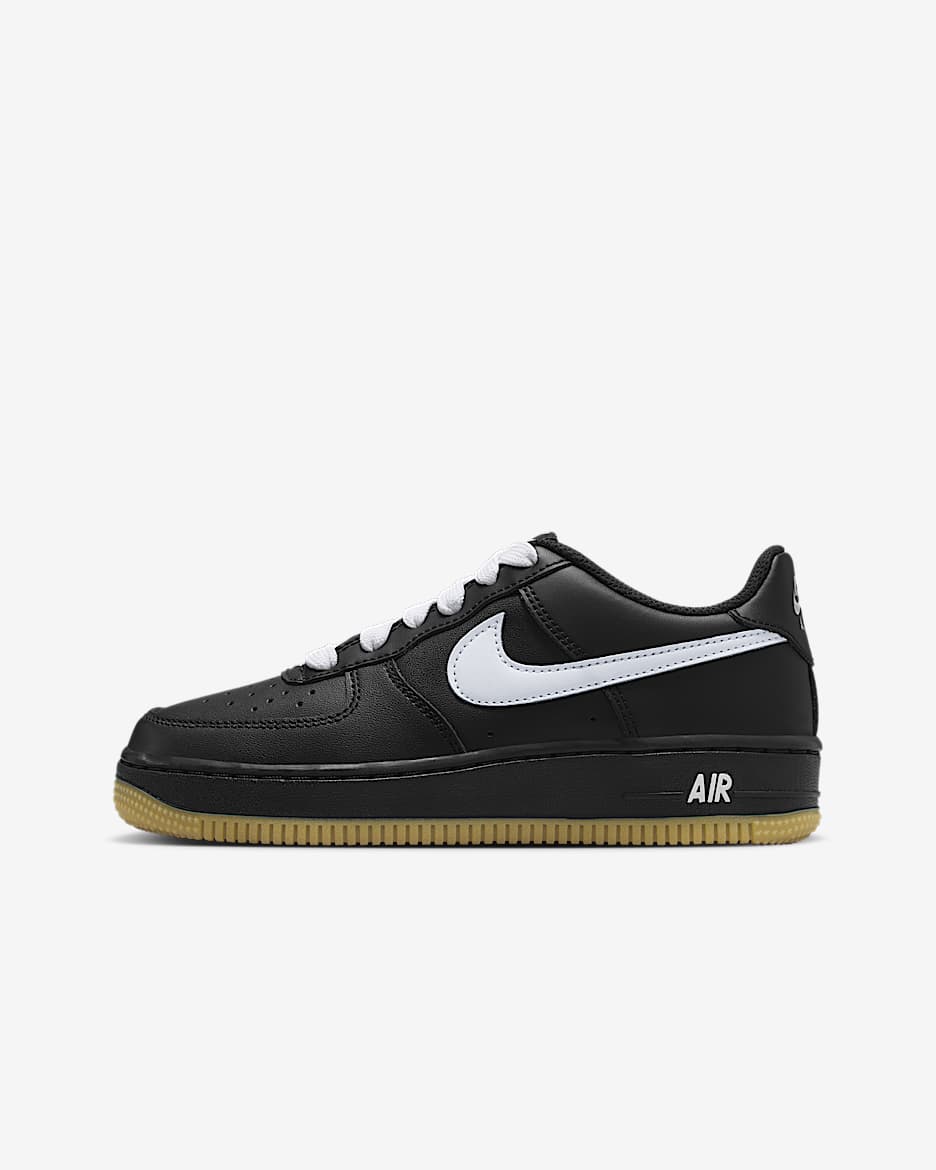 Nike Air Force 1 LV8 大童空军一号运动鞋 - 黑/橡皮浅褐/白色