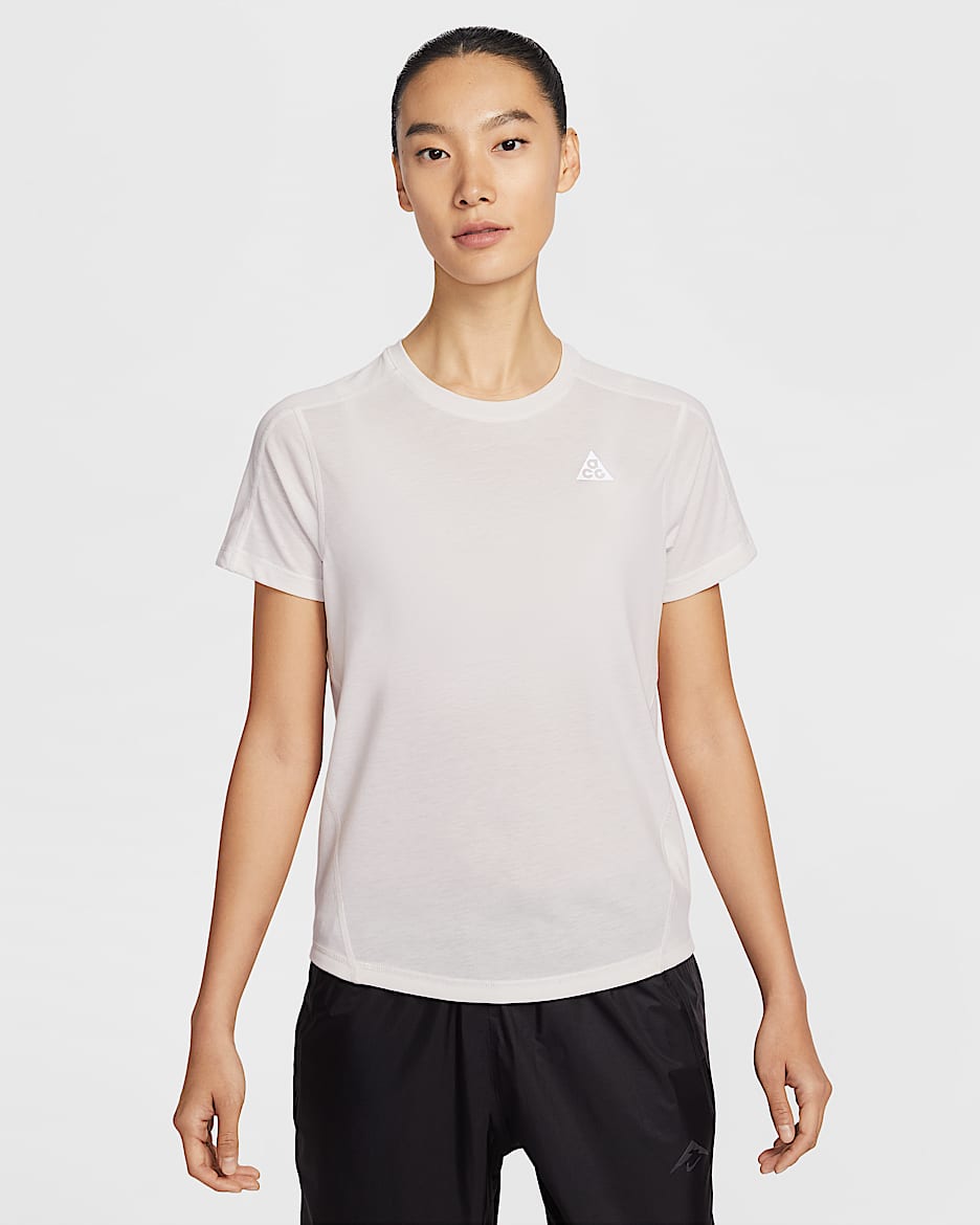 Nike ACG Dri-FIT 女子速干短袖越野跑步上衣 - 幻影灰白/山峰白