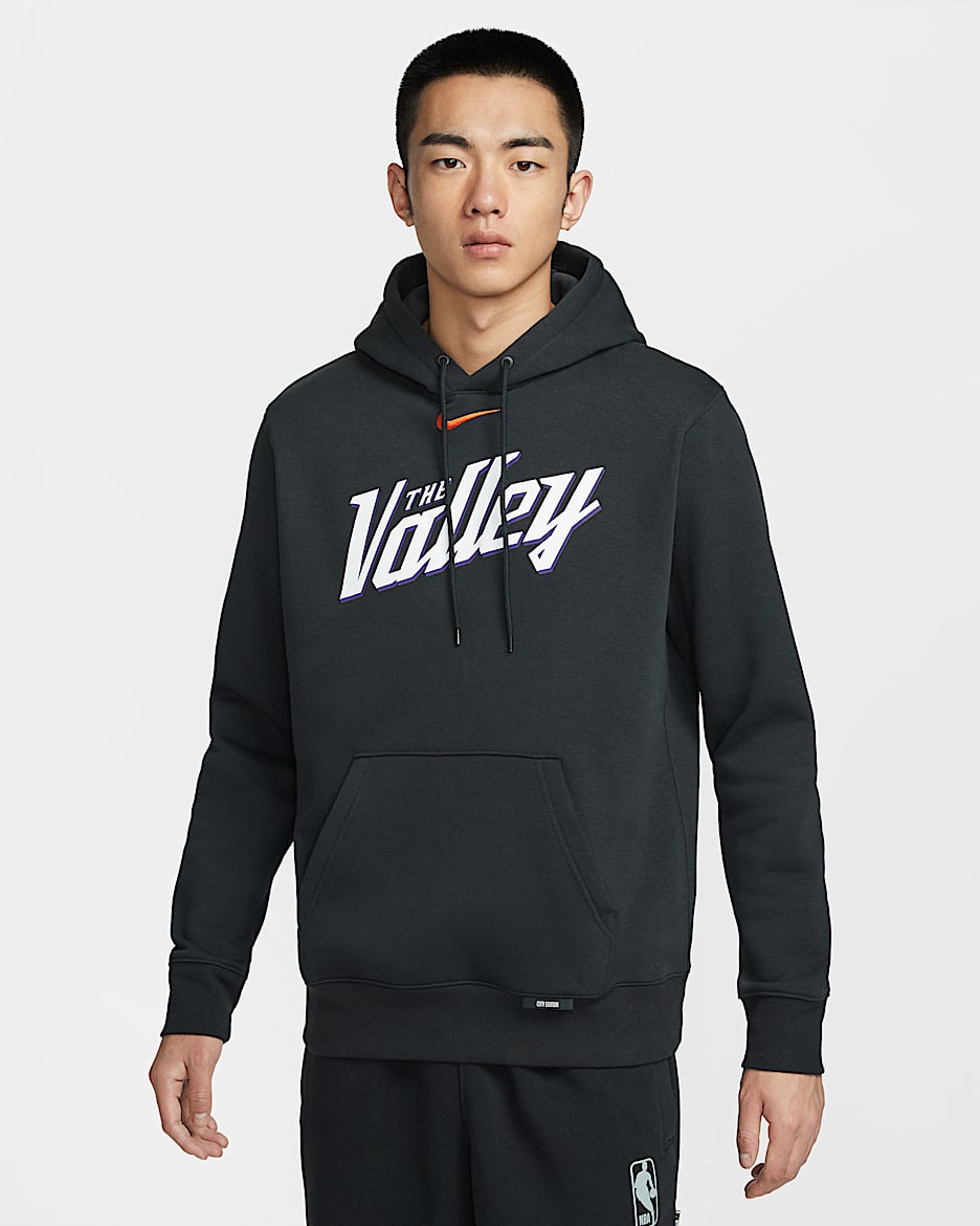 菲尼克斯太阳队 Nike 男子加绒篮球连帽衫 - 黑