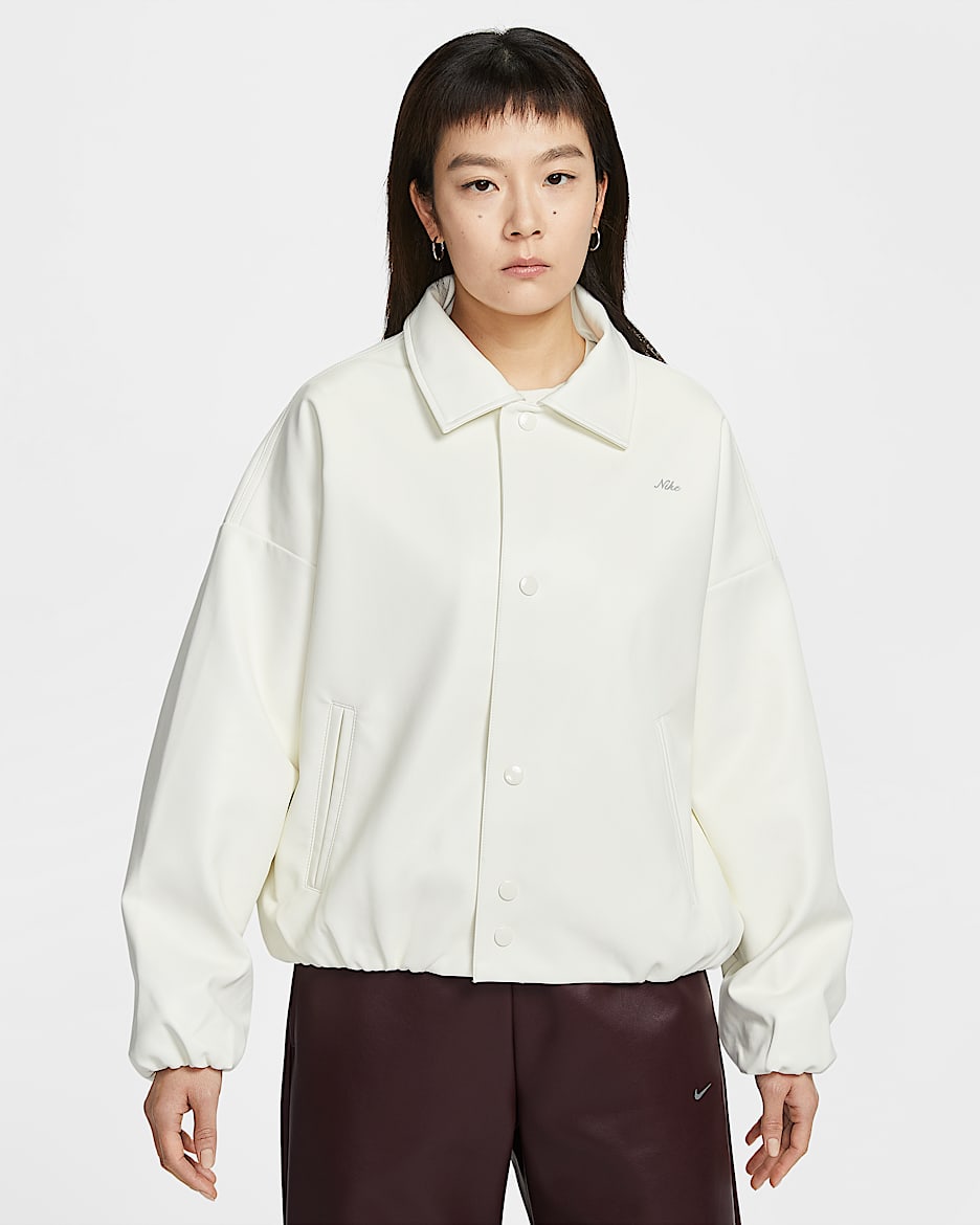 Nike Sportswear 情人节系列女子 Oversize 风教练夹克 - 帆白