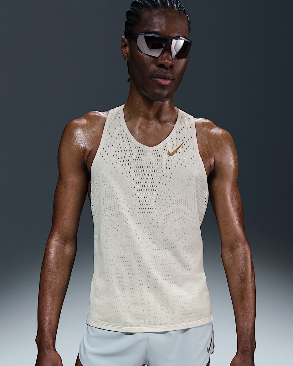 Nike AeroSwift x Jakob Dri-FIT ADV 男子速干跑步背心 - 帆白/金属色