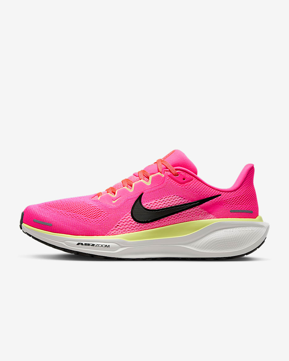 Nike Pegasus 41 耐克飞马男子公路跑步鞋 - 透明粉/冰番石榴色/亮深红/红杉绿