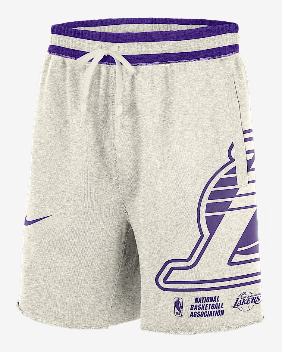 洛杉矶湖人队 Courtside Nike NBA 男子针织短裤 - 调色幻影灰白
