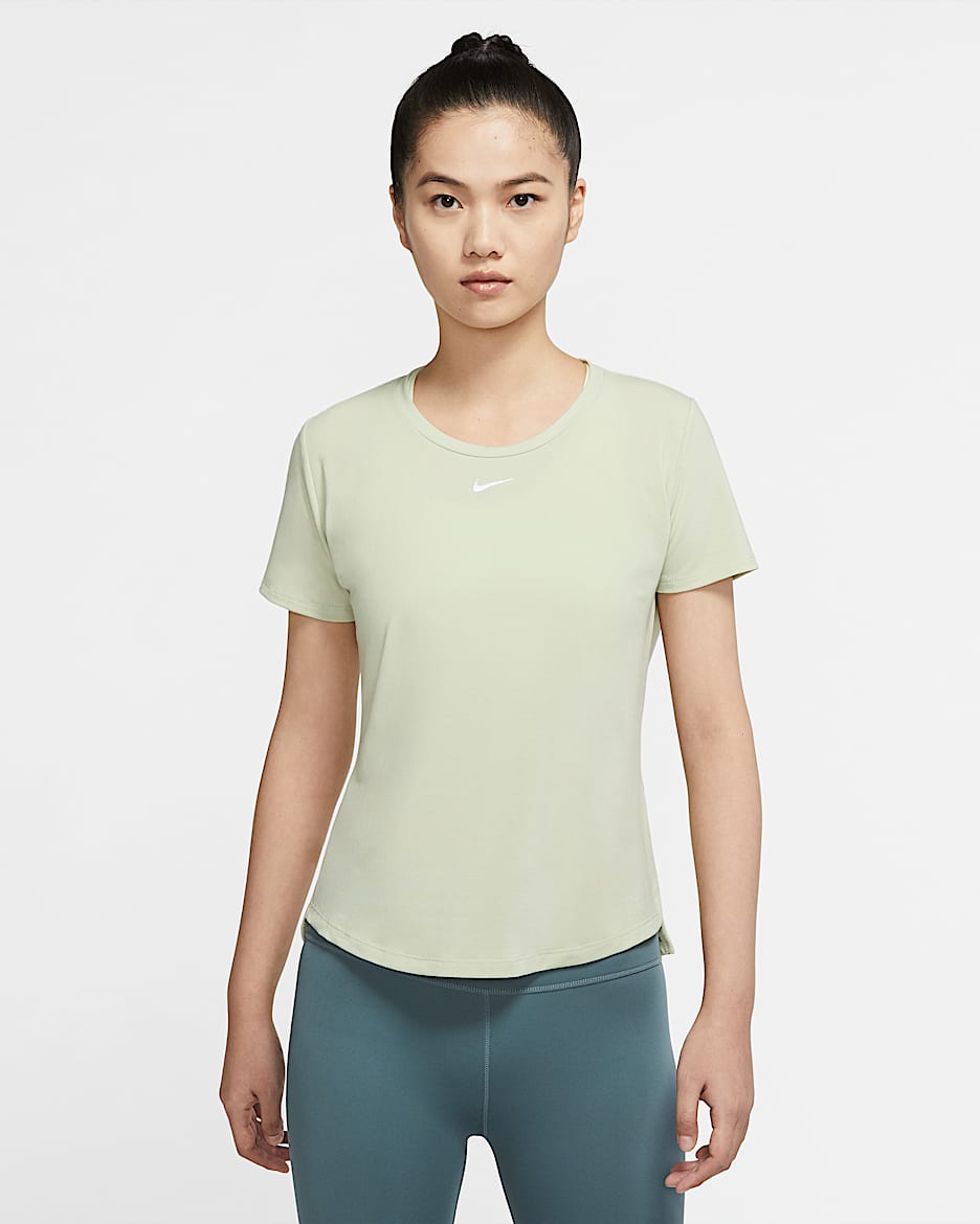Nike Dri-FIT One Luxe 女子防晒速干短袖上衣 - 浅橄榄绿
