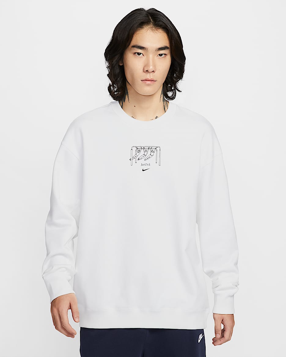 Nike Sportswear 男子法式毛圈圆领运动衫 - 白色