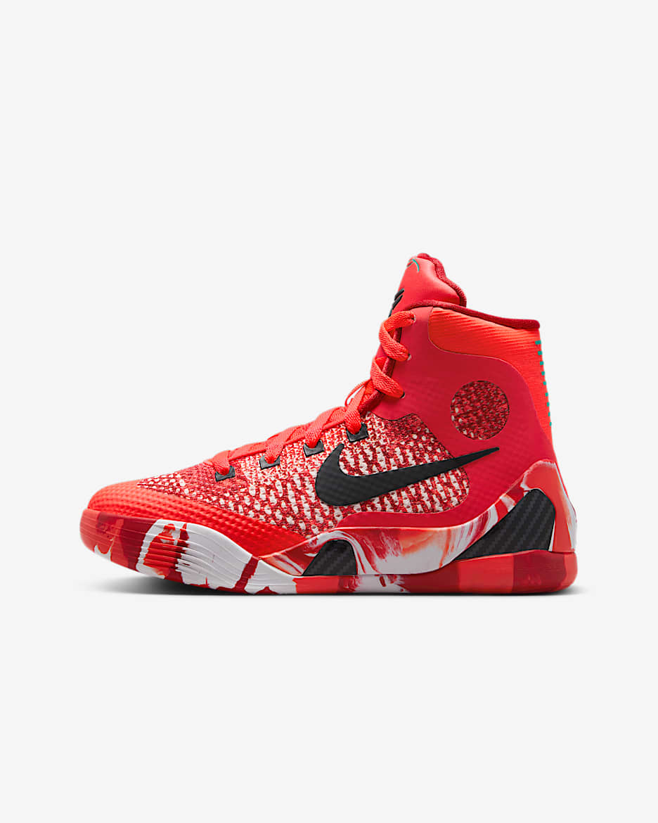 Kobe IX Elite 科比大童篮球鞋 - 亮深红/白色/黑