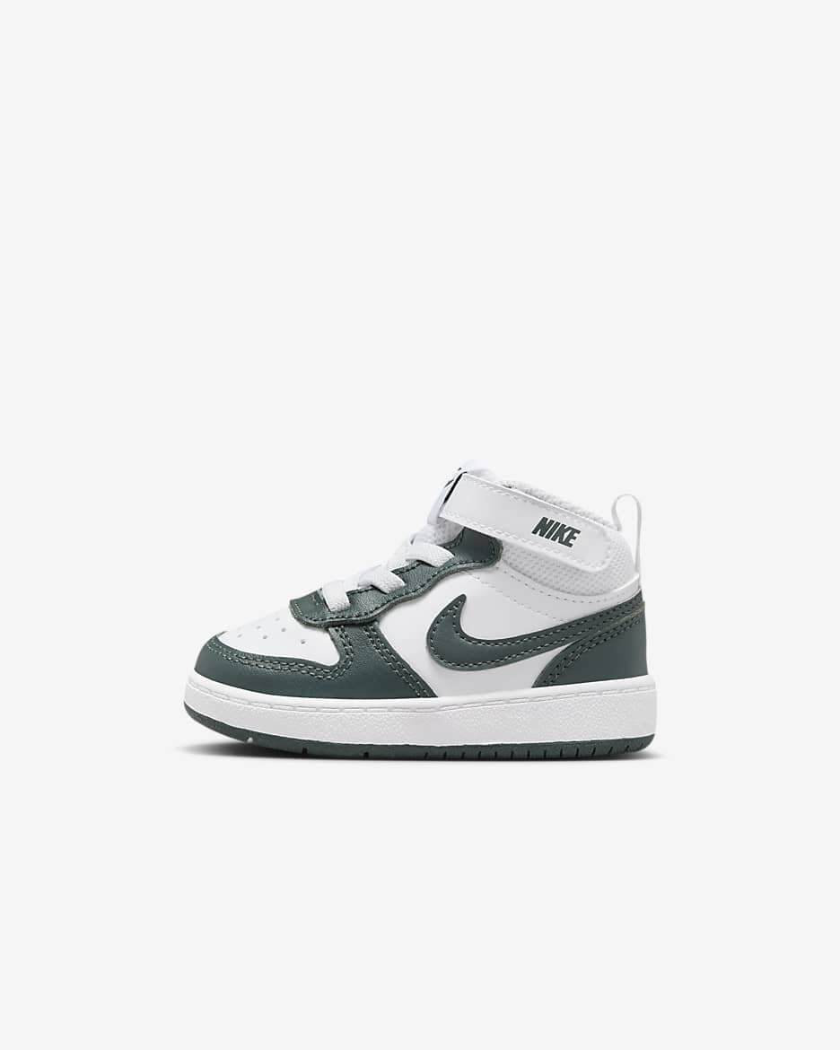 Nike Court Borough Mid 2 耐克酷菠萝婴童运动鞋 - 白色/绿古色