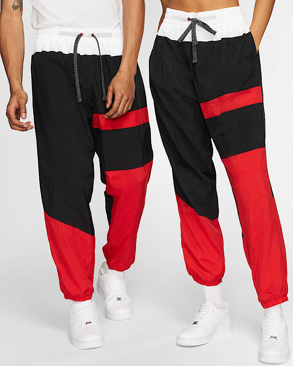 Nike Flight 男子篮球长裤 - 黑/白色/大学红/白色