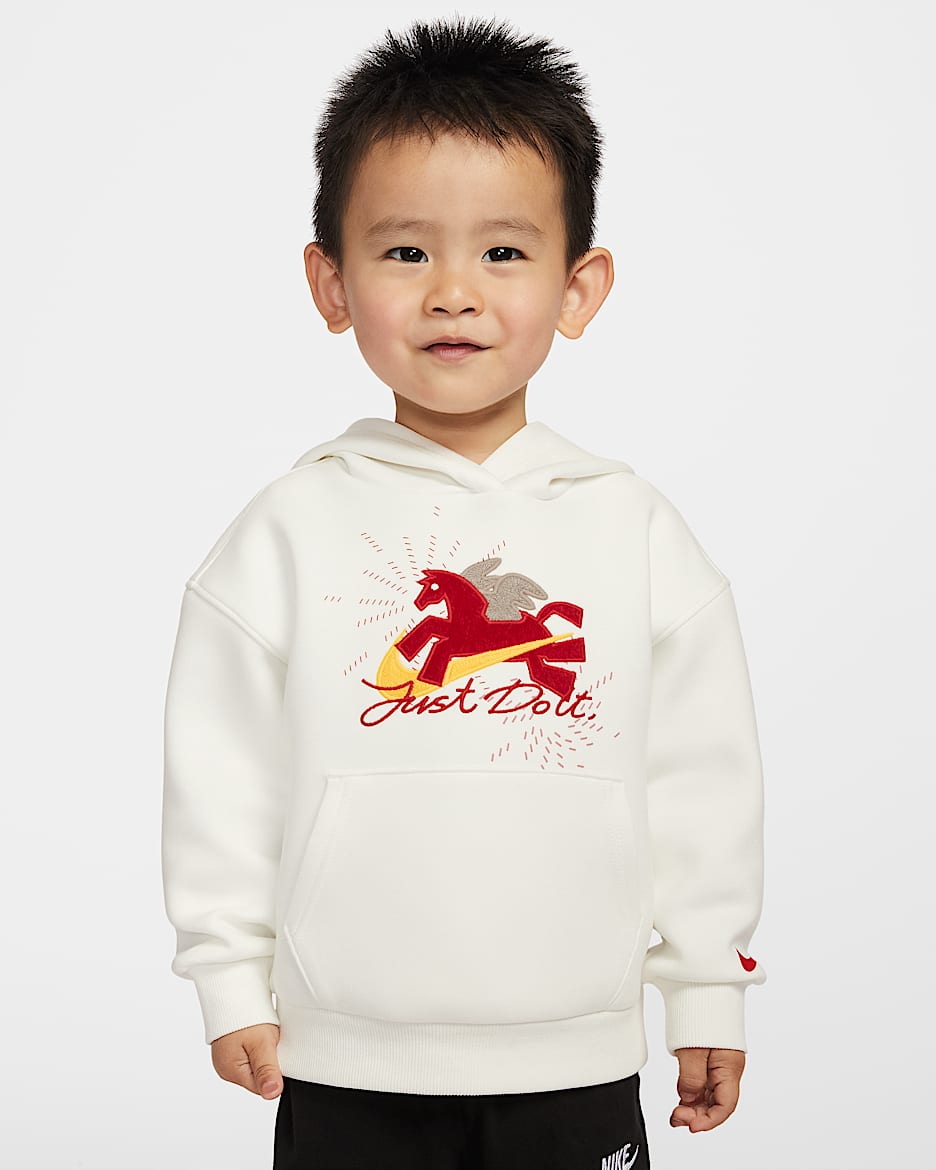 Nike 马年限定脱缰系列新年款婴童 Wings 贴片套头连帽衫 - 帆白