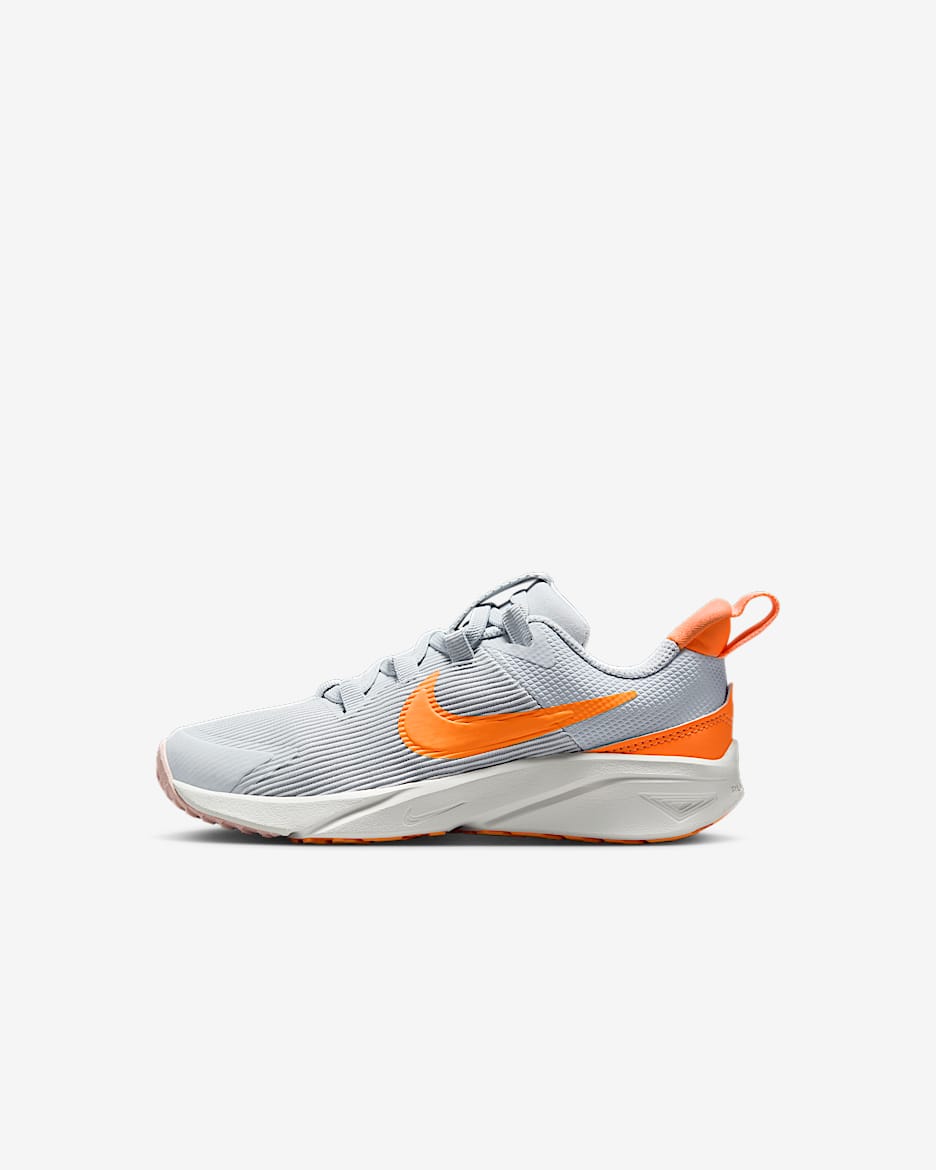 Nike Star Runner 4 幼童透气免系鞋带运动鞋 - 白金色/回声粉/山峰白/奶油桃红