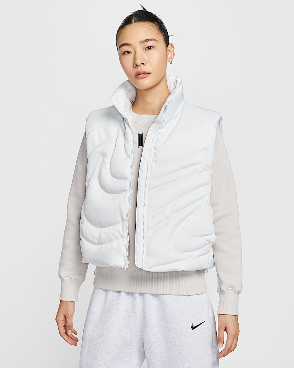 Nike Sportswear Swoosh Series 女子 Oversize 风羽绒马甲 - 山峰白/山峰白