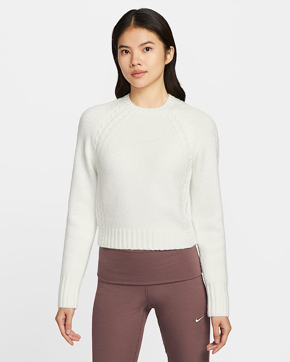 Nike Sportswear Chill Knit 女子修身长袖毛衣 - 帆白/黑