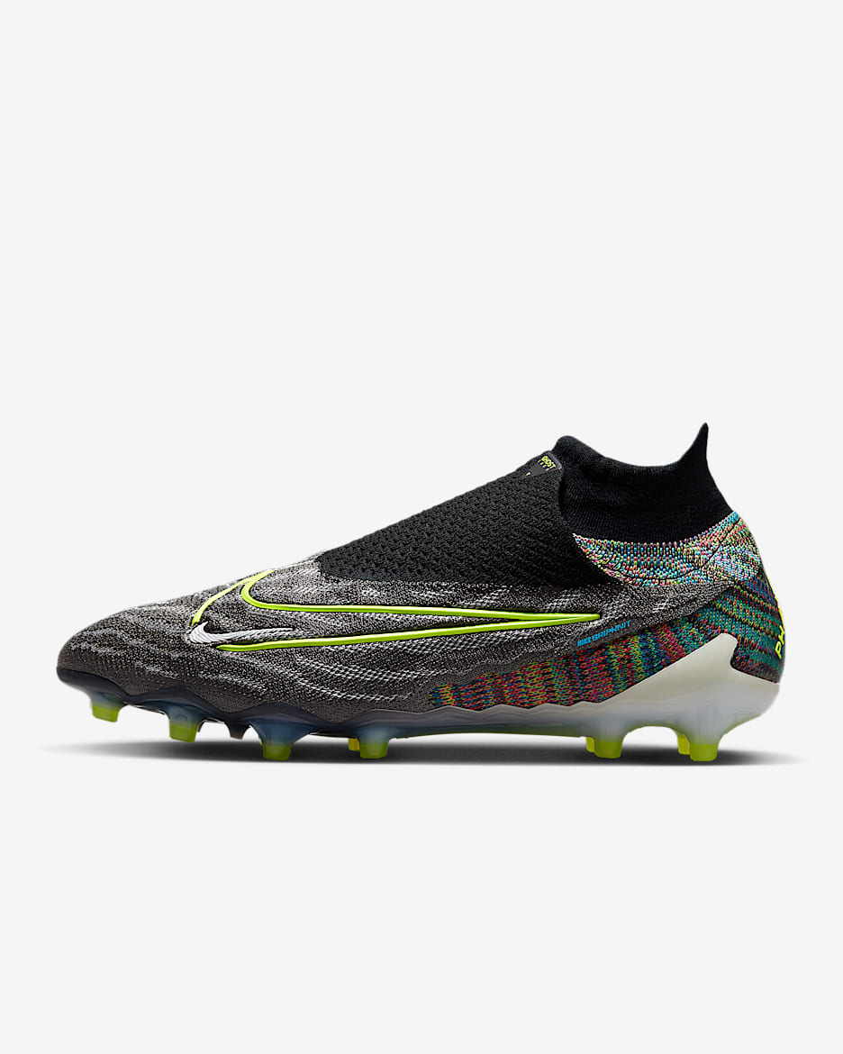 Nike Phantom GX ELT DF Fusion AG-Pro 暗煞系列男子人造草地足球鞋 - 黑/白色/光辉蓝/荧光黄