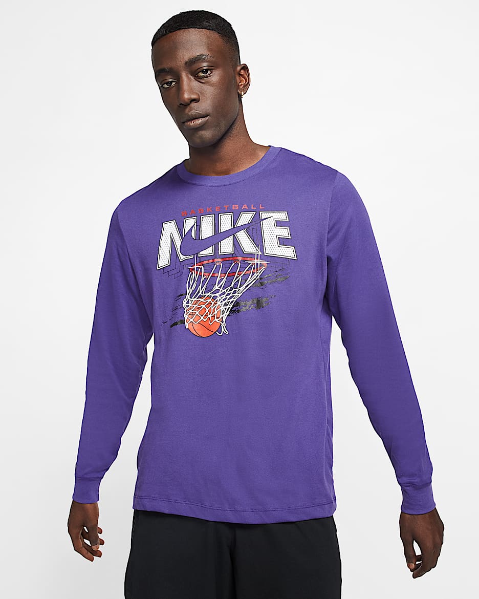 Nike Dri-FIT "Swish" 男子长袖篮球T恤 - 庭紫/庭紫