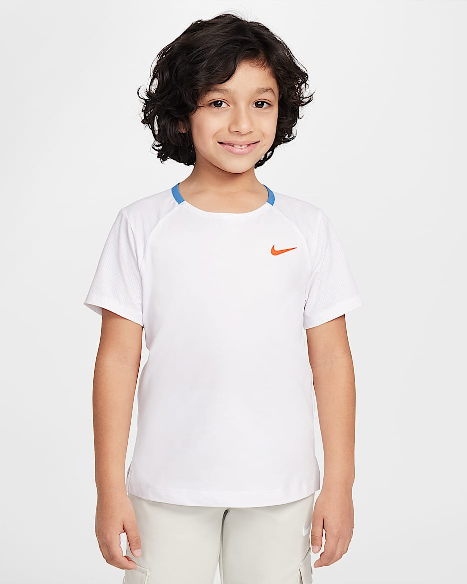 Nike Rhythm Dri-FIT 幼童防晒速干短袖运动上衣 - 白色