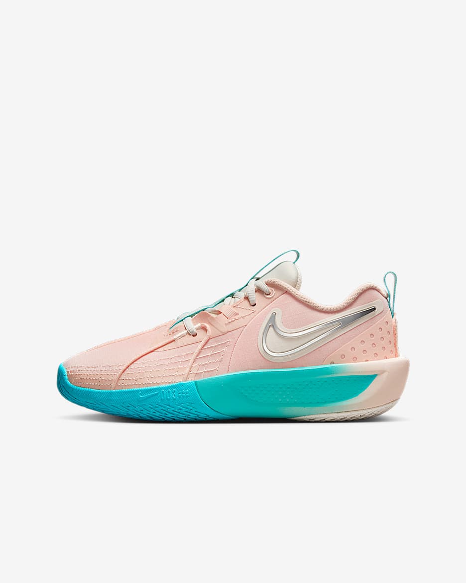 Nike G.T. Cut 3 大童篮球鞋 - 水洗珊瑚红/仙人掌绿/金属银/粉白