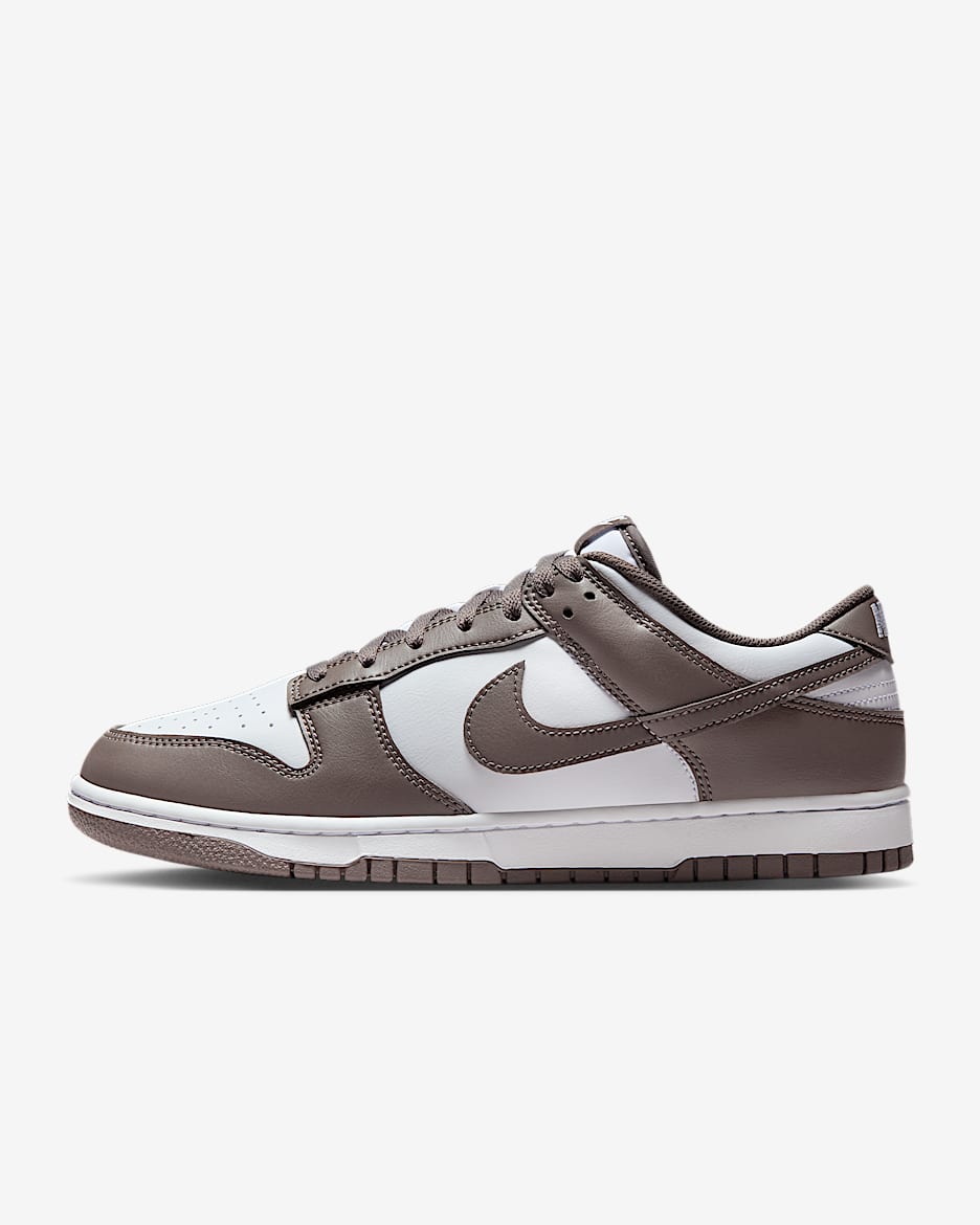 Nike Dunk Low Retro 男子运动鞋板鞋 - 白色/白色/洞穴石色