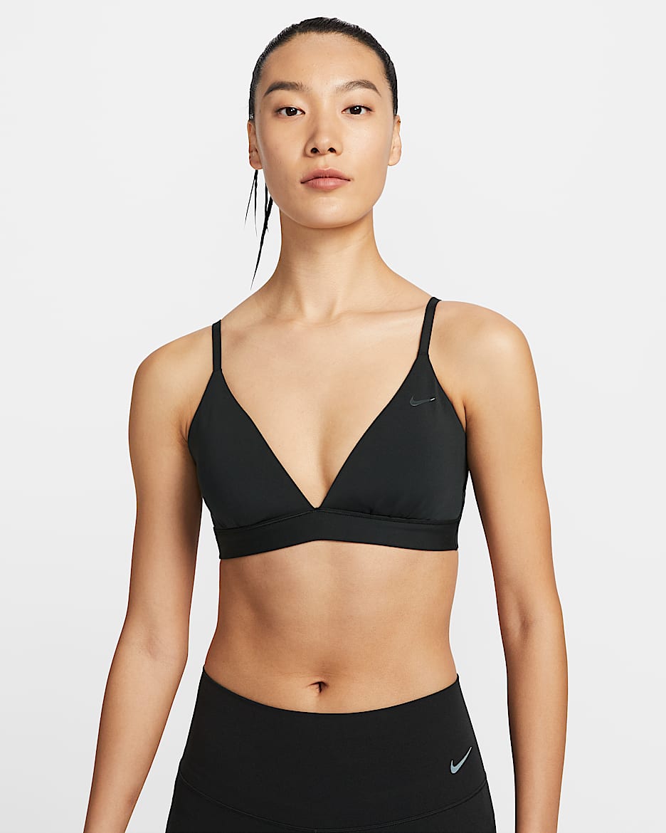 Nike Form 女子低强度支撑速干衬垫三角式运动内衣 - 黑/烟灰/暗烟灰