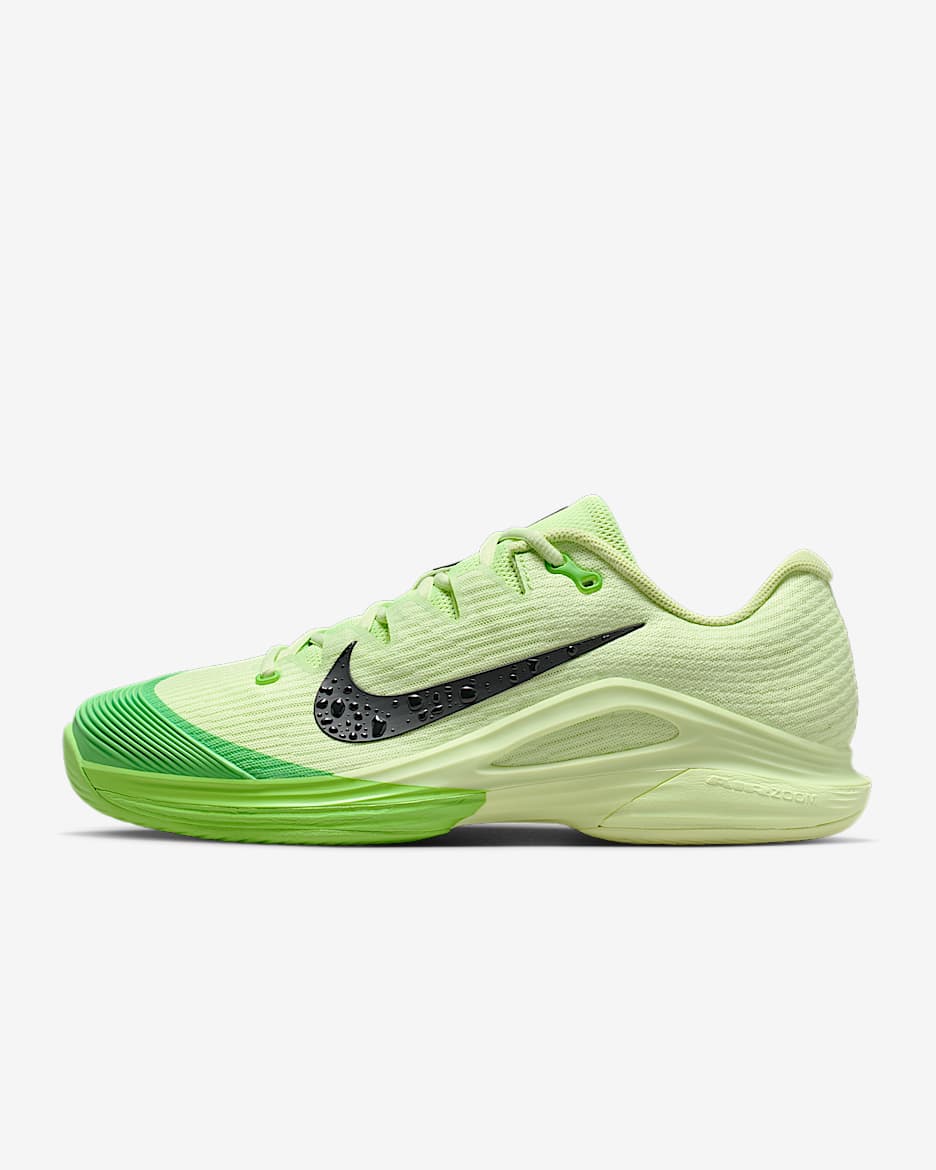 Nike Vapor 12 卡洛斯·阿尔卡拉斯同款男子硬地球场网球鞋 - 浅柠色/明绿/宝石蓝/黑