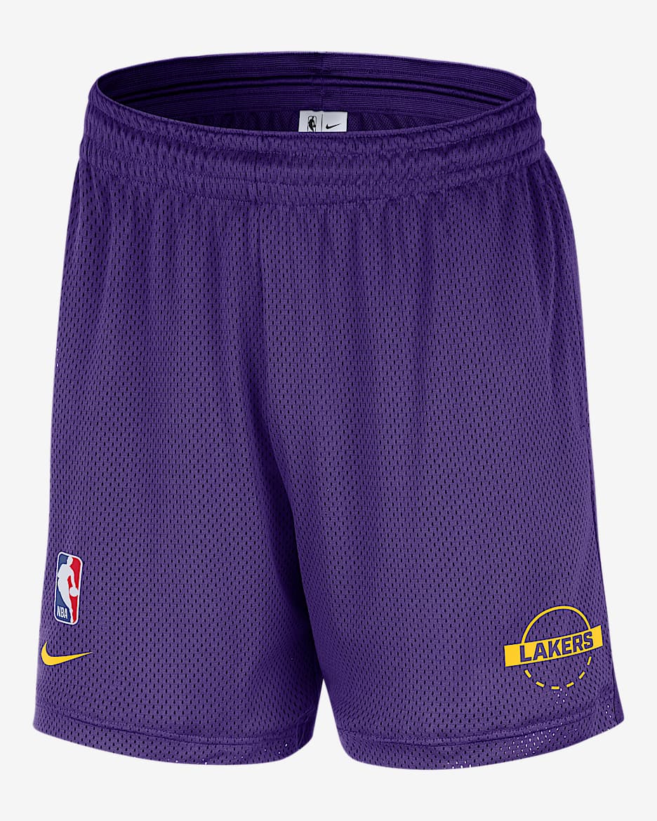 洛杉矶湖人队 Nike NBA 男子网眼布短裤 - 全域紫/阿马里洛黄