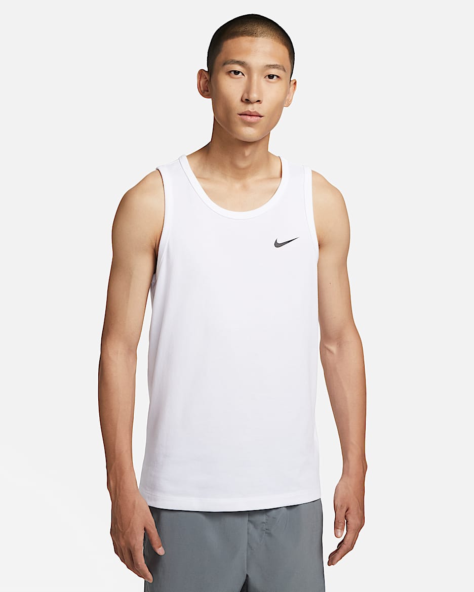 Nike Dri-FIT 男子速干训练背心 - 白色/黑
