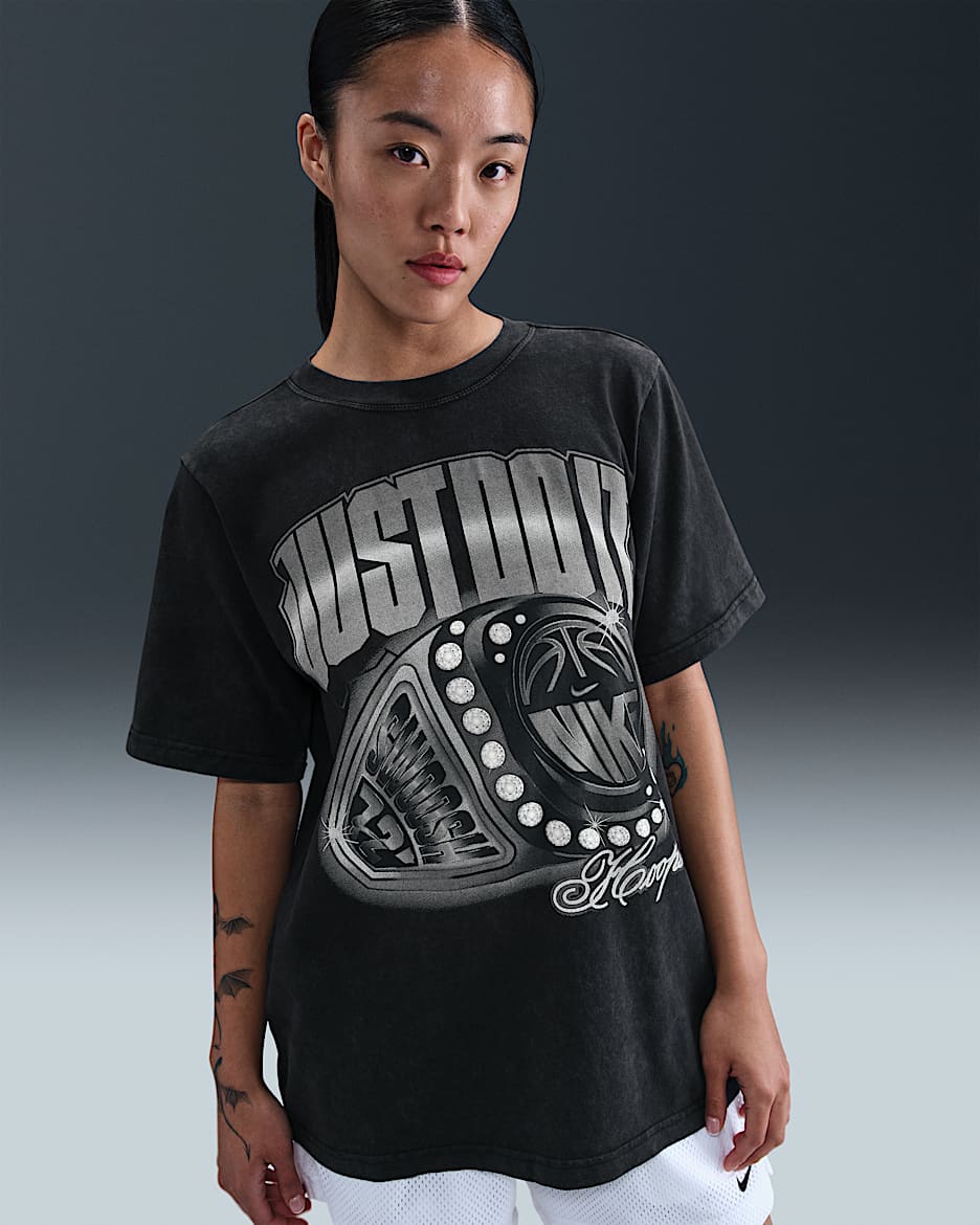 Nike 女子宽松短袖篮球T恤 - 黑