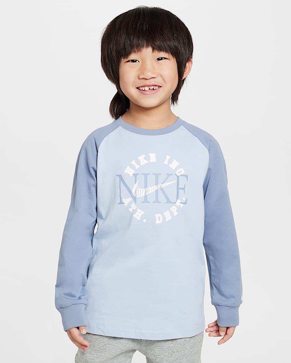 Nike Heritage Redux 幼童插肩长袖T恤 - 浅军械蓝