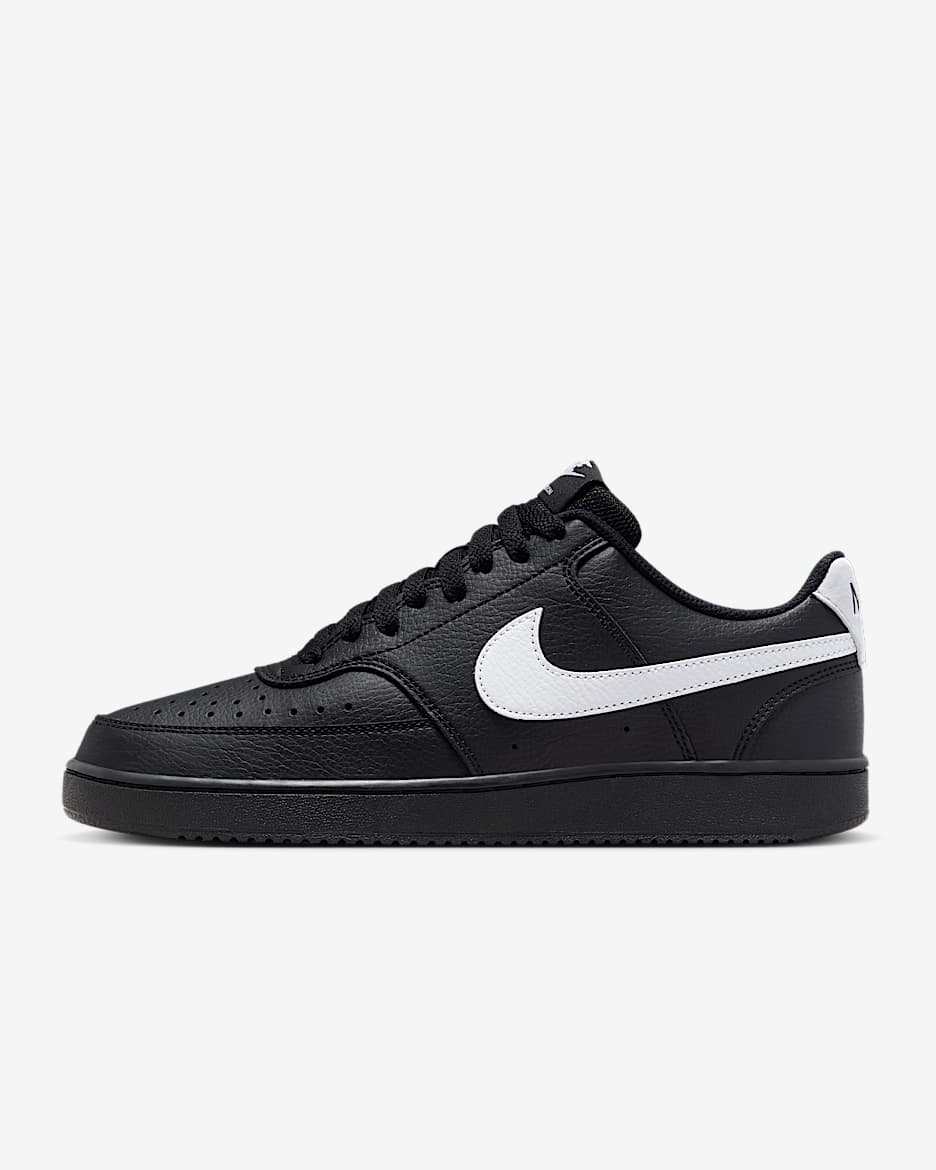 Nike Court Vision Low 男子运动鞋 - 黑/黑/白色