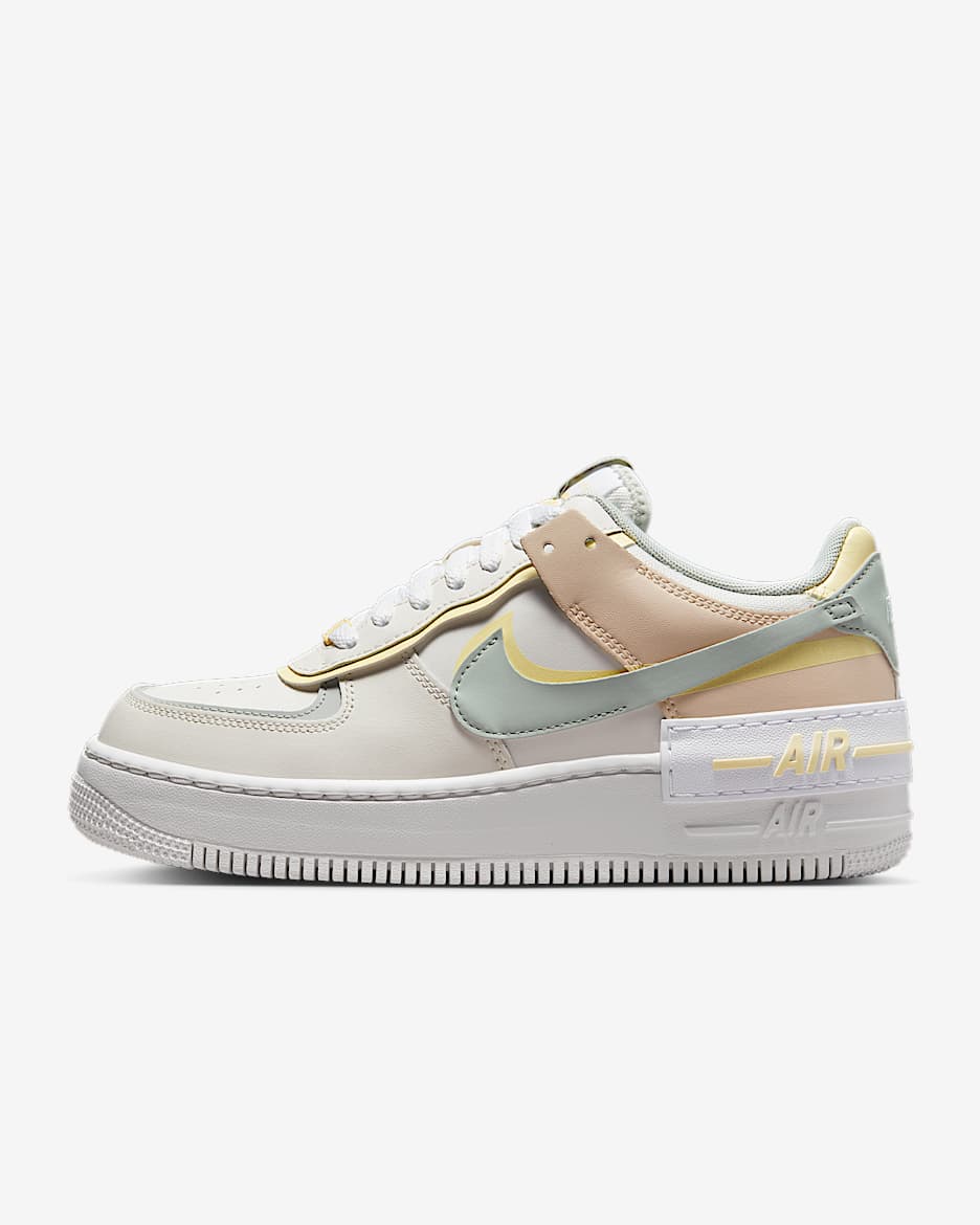 Nike AF1 Shadow 女子空军一号运动鞋 - 帆白/浅柠檬黄绿/珍珠白/浅银