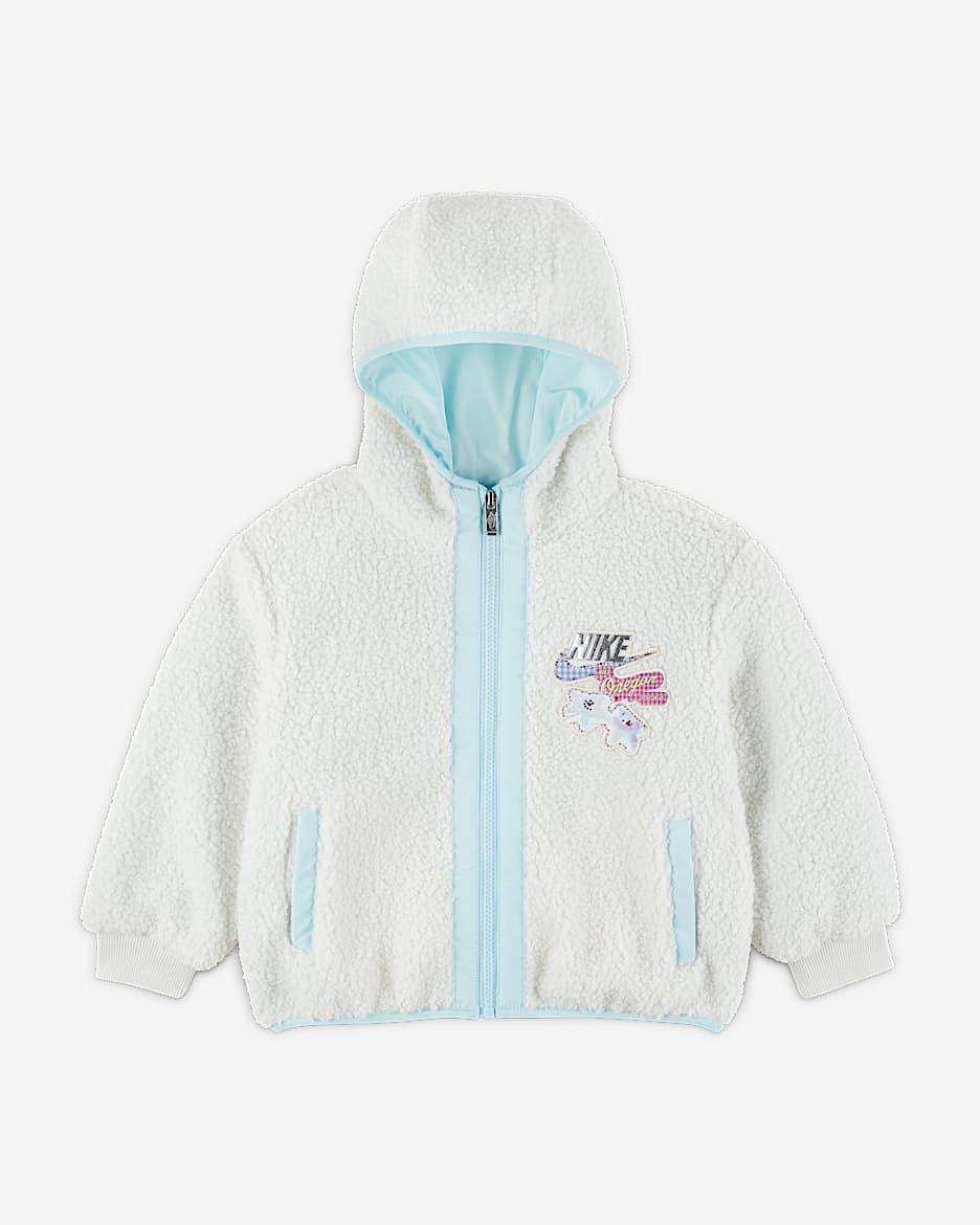 Nike Whimsy 幼童冬季款仿羊羔绒夹克 - 帆白
